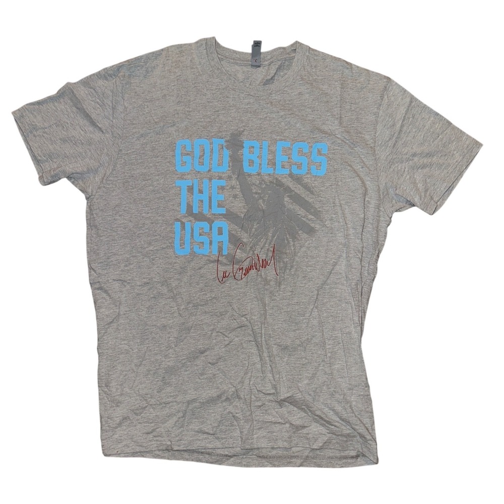 Next‎ Level God Bless The USA Lee Greenwood Statue of Liberty T-Shirt Gray XL